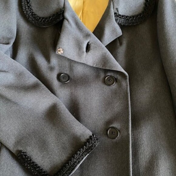 VINTAGE 60s Forstmann German Wool Gray Pea Coat Medium/Large - Picture 4 of 14